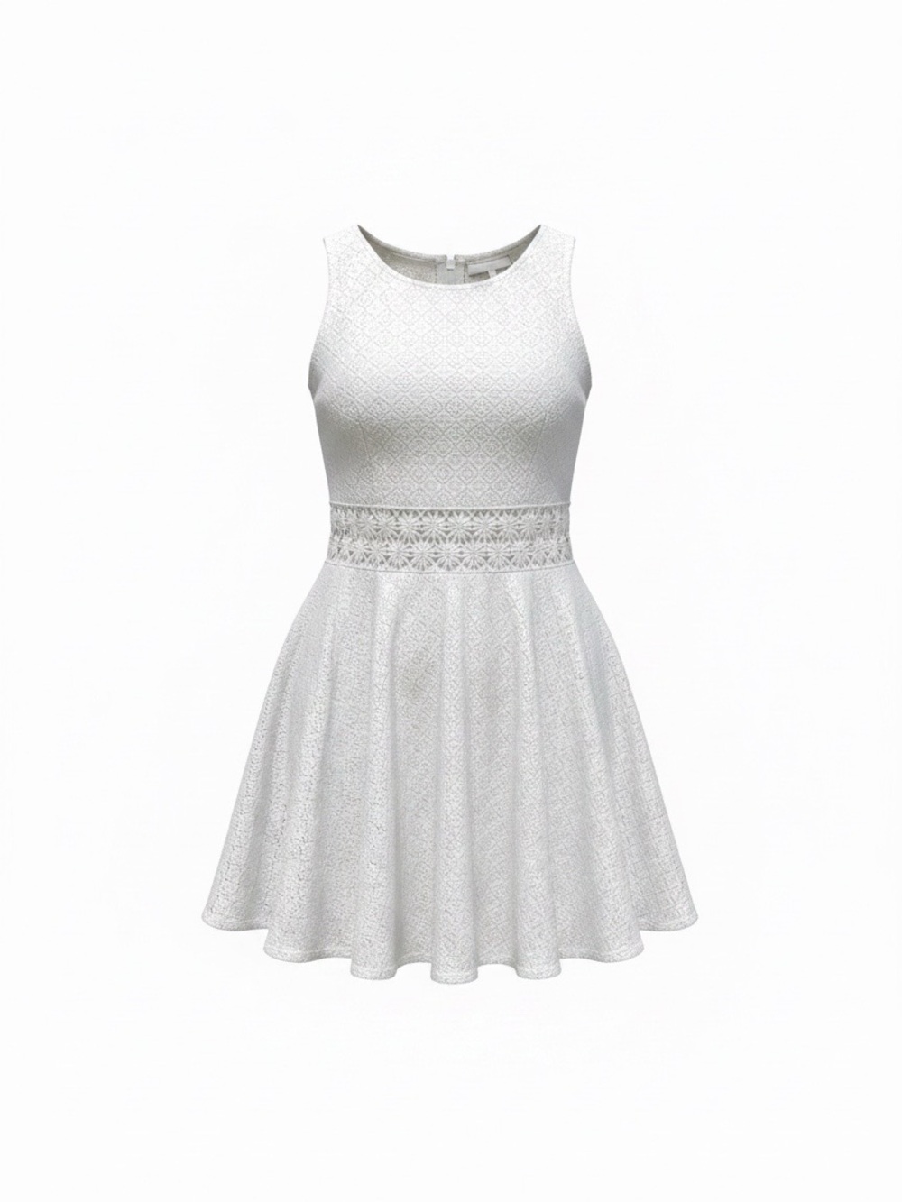 Free People Daisy Cutout White Sleeveless Fit & Flare Mini Dress
